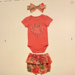 Newborn 3 piece “Sweet Like Mom” bodysuit set, pink